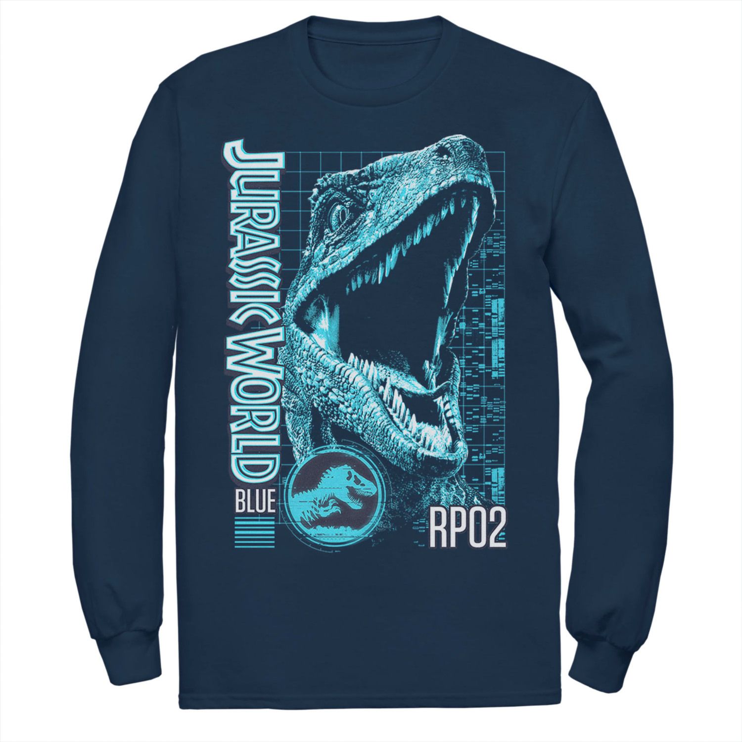 Image for Licensed Character Men's Jurassic World Two Blue Face Tech Schematic Tee at Kohl's.