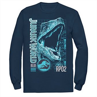 Men's Jurassic World Two Blue Face Tech Schematic Tee