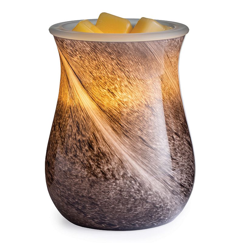 Candle Warmers Etc. Marble Finish Illumination Wax Melt Warmer, Black, Medi