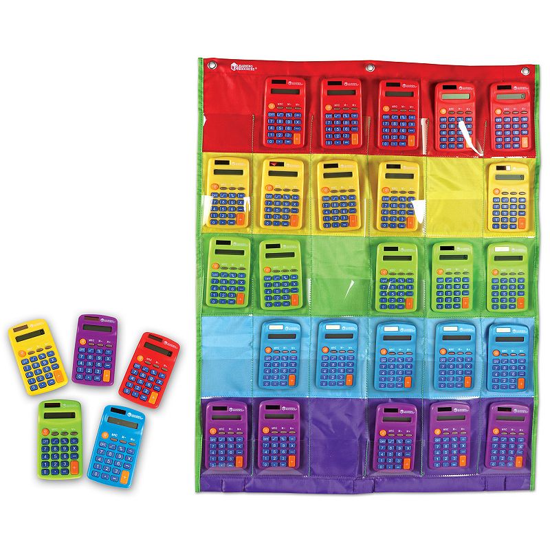 Learning Resources Rainbow Calculators & Storage Chart, Multicolor