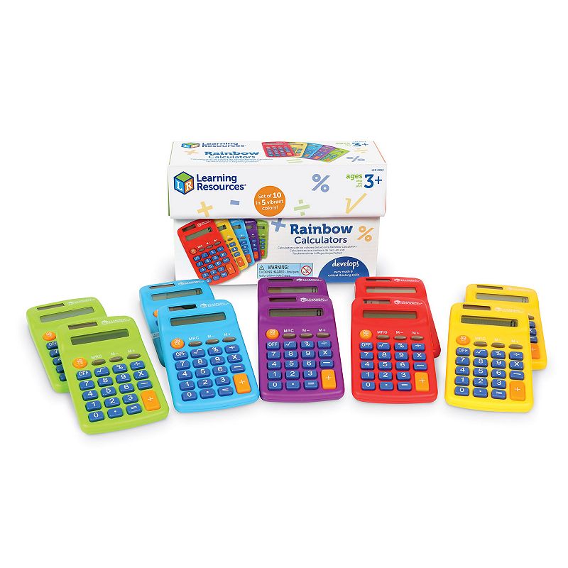 Learning Resources Rainbow Calculators, Multicolor