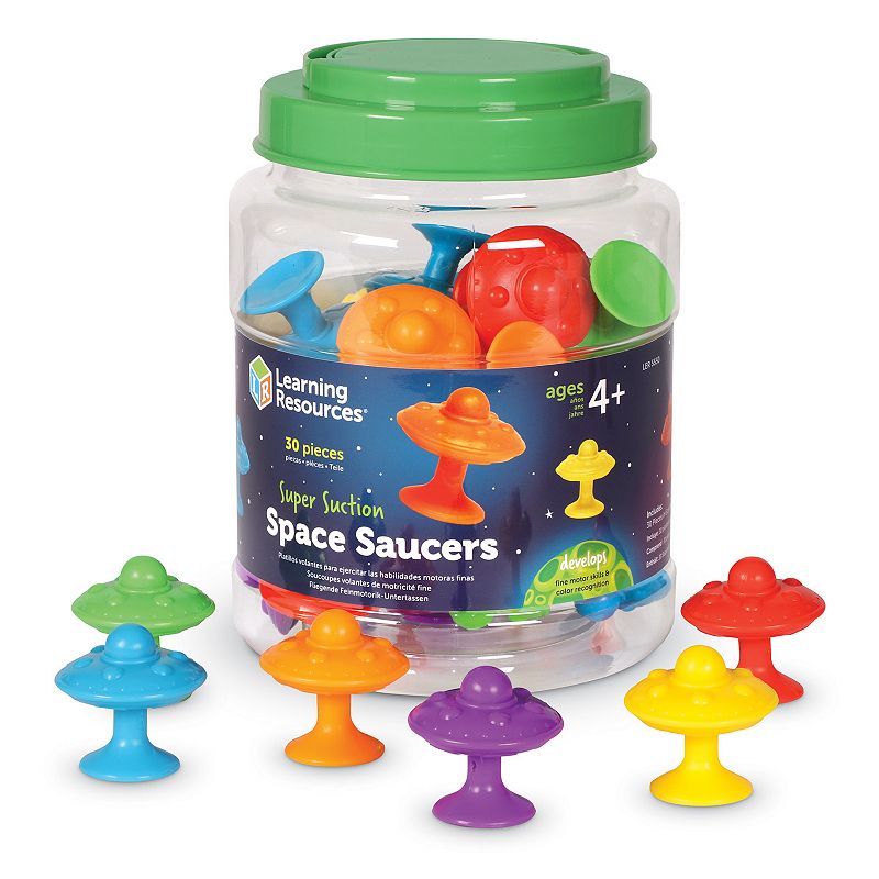 Learning Resources Super Suction Space Saucers, Multicolor