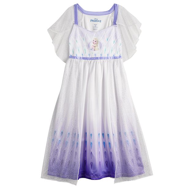 Frozen Elsa Toddler Girl's Satin and Tulle Shimmery Fantasy Nightgown 4T