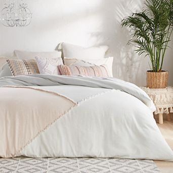 Peri Colorblock Fringe Comforter Set