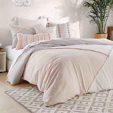 Peri Colorblock Fringe Comforter Set