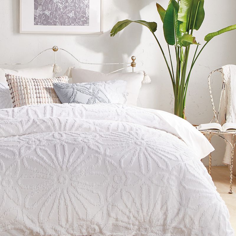 76314500 Peri Chenille Medallion Comforter Set, White, Full sku 76314500