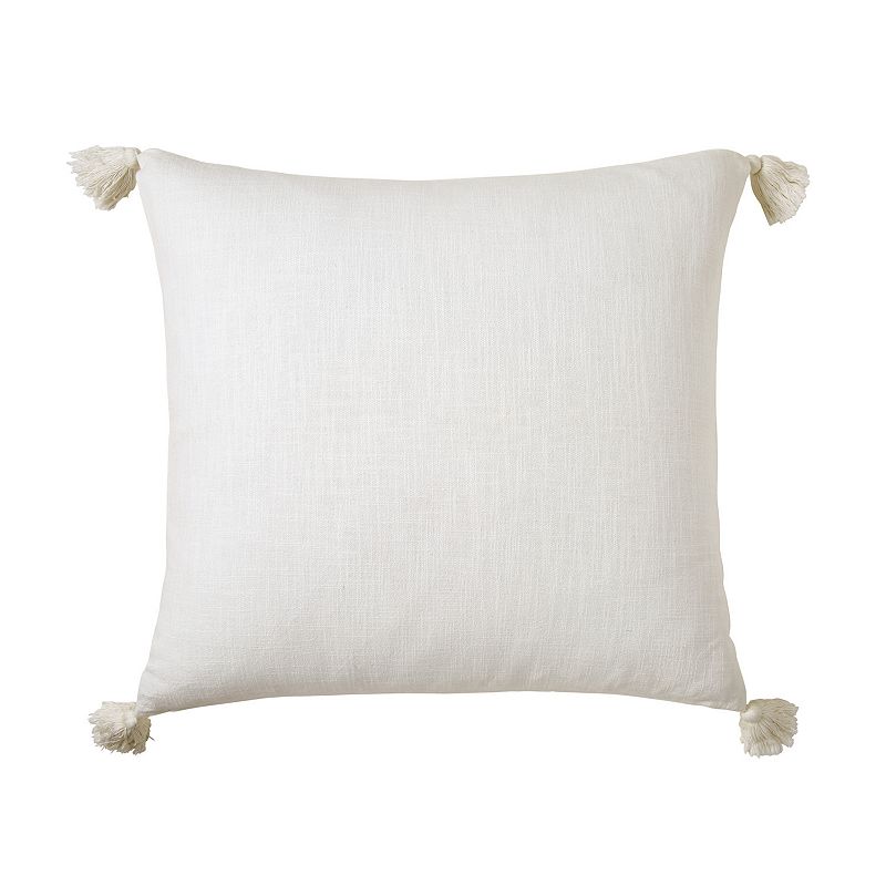 Peri Tassel Euro Sham, White