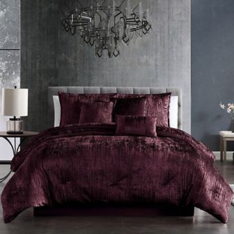 Riverbrook Home Turin Crinkle Velvet 7 pc Comforter Set