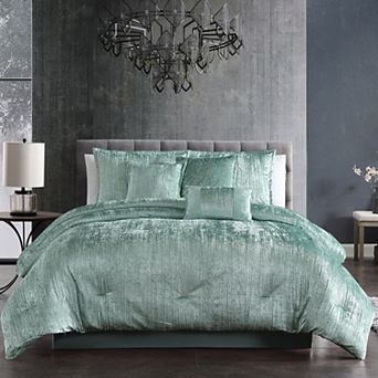 Riverbrook Home Turin Crinkle Velvet 7 pc Comforter Set