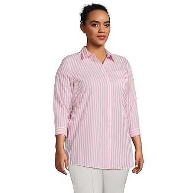 Plus Size Lands' End No Iron 3/4-Sleeve Tunic Shirt