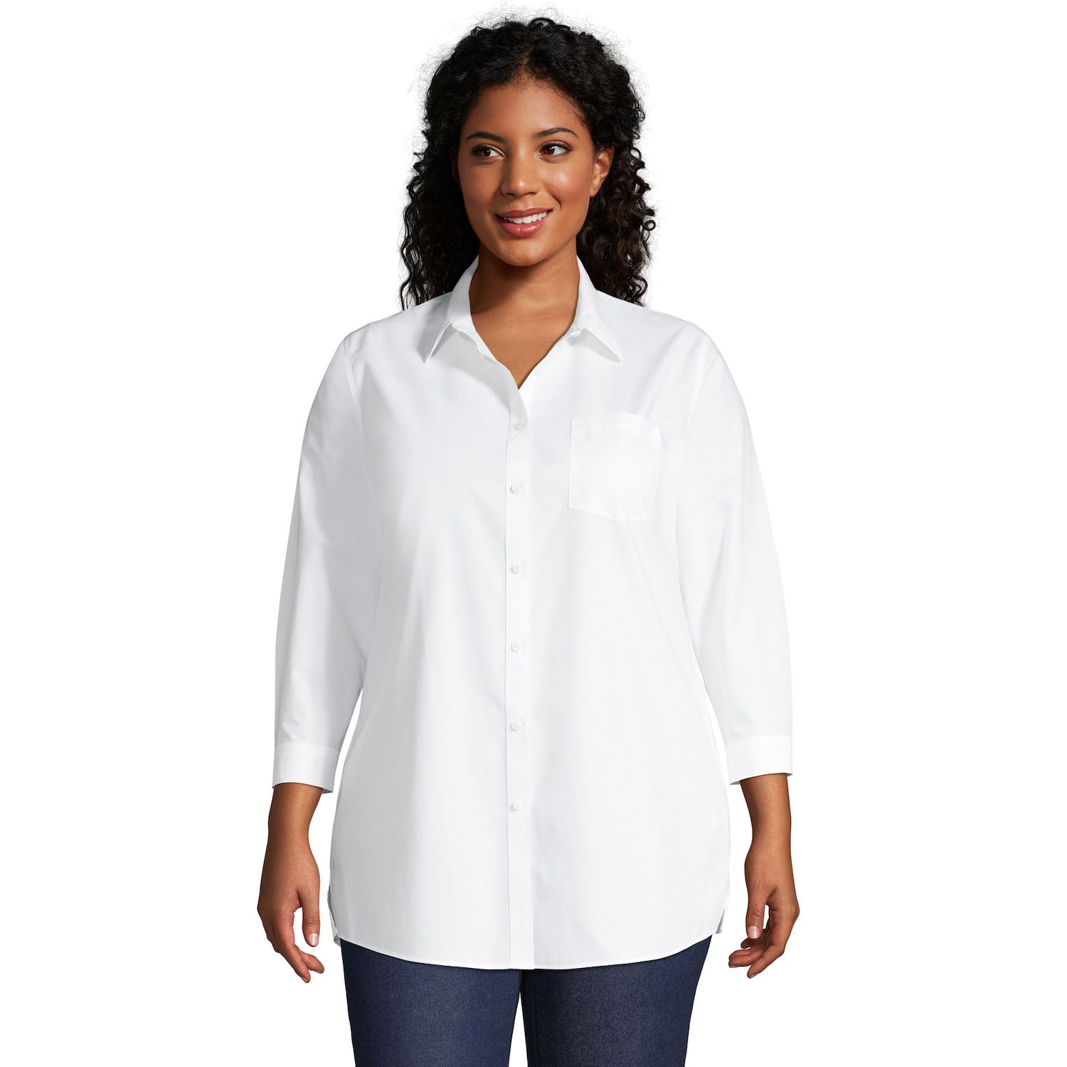 plus size white tunic shirt