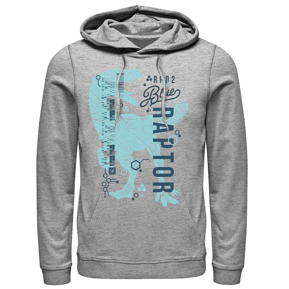 Men's Jurassic World Two Blue Raptor DNA Code Silhouette Hoodie