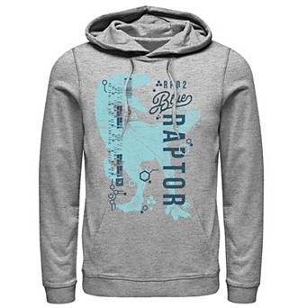 Men's Jurassic World Two Blue Raptor DNA Code Silhouette Hoodie