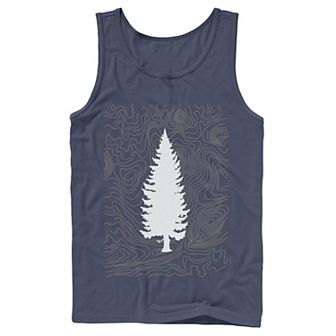 Men's Fifth Sun Tree Outline Sketched Lines Tank Top