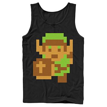 Men's Nintendo Legend Of Zelda Pixelated Link Portrait Tank Top