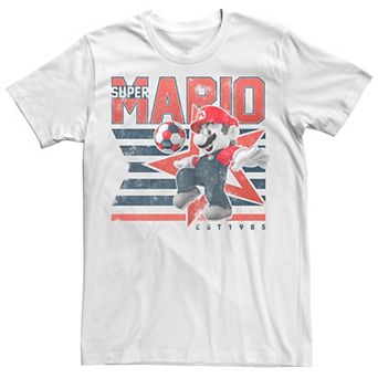 Men's Nintendo Super Mario Soccer Kick Star Poster Tee