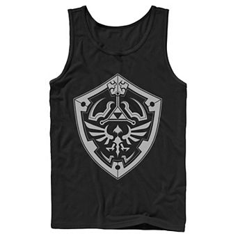 Men's Nintendo Zelda Silver Tonal Hylian Shield Tank Top