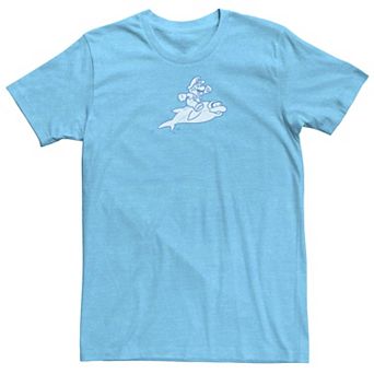 Men's Nintendo Super Mario Retro Dolphin Ride Outline Tee