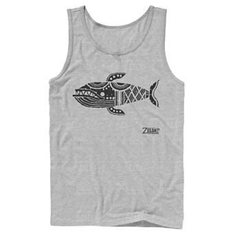 Men's Nintendo Legend Of Zelda Links Awakening Whale Glyph Portrait Logo Tank Top