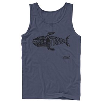 Men's Nintendo Legend Of Zelda Links Awakening Whale Glyph Portrait Logo Tank Top