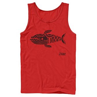 Men's Nintendo Legend Of Zelda Links Awakening Whale Glyph Portrait Logo Tank Top