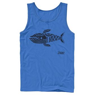 Men's Nintendo Legend Of Zelda Links Awakening Whale Glyph Portrait Logo Tank Top