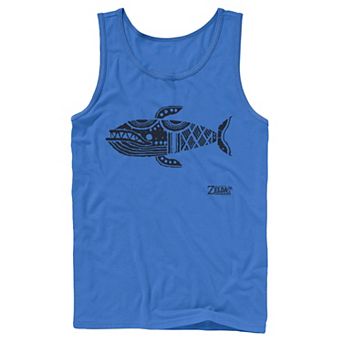 Men's Nintendo Legend Of Zelda Links Awakening Whale Glyph Portrait Logo Tank Top