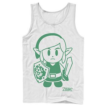 Men's Nintendo Legend Of Zelda Links Awakening Link Green Outline Portrait Tank Top