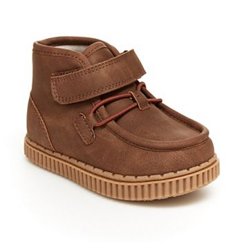 Infant Oshkosh B Gosh  Brown Velcro Boots Size 0-3 Months New Sealed 