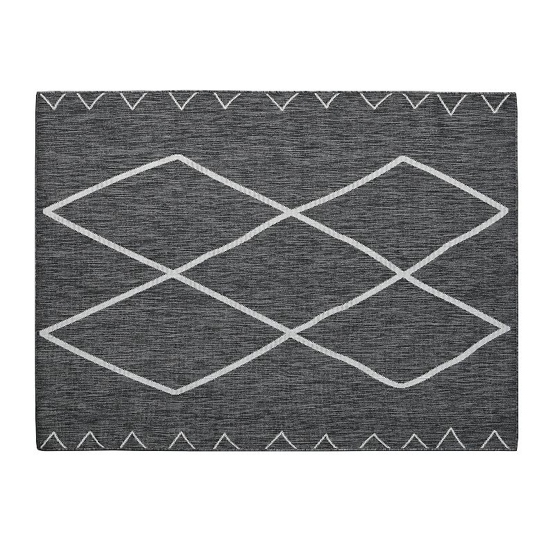 Madison Park Maya Moroccan Indoor Outdoor Rug, Grey, 8X10 Ft
