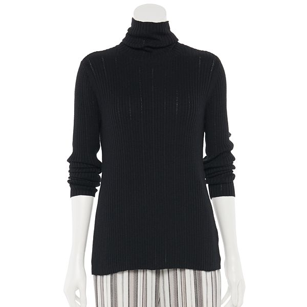 Women's Croft & Barrow® Ribbed Turtleneck Sweater