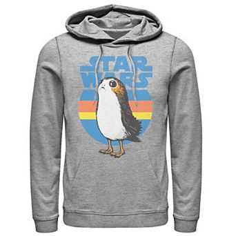 Men's Star Wars Last Jedi Porg Retro Stripes Logo Hoodie