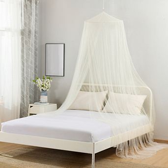 Casablanca Oasis Round Collapsible Hoop Sheer Bed Canopy