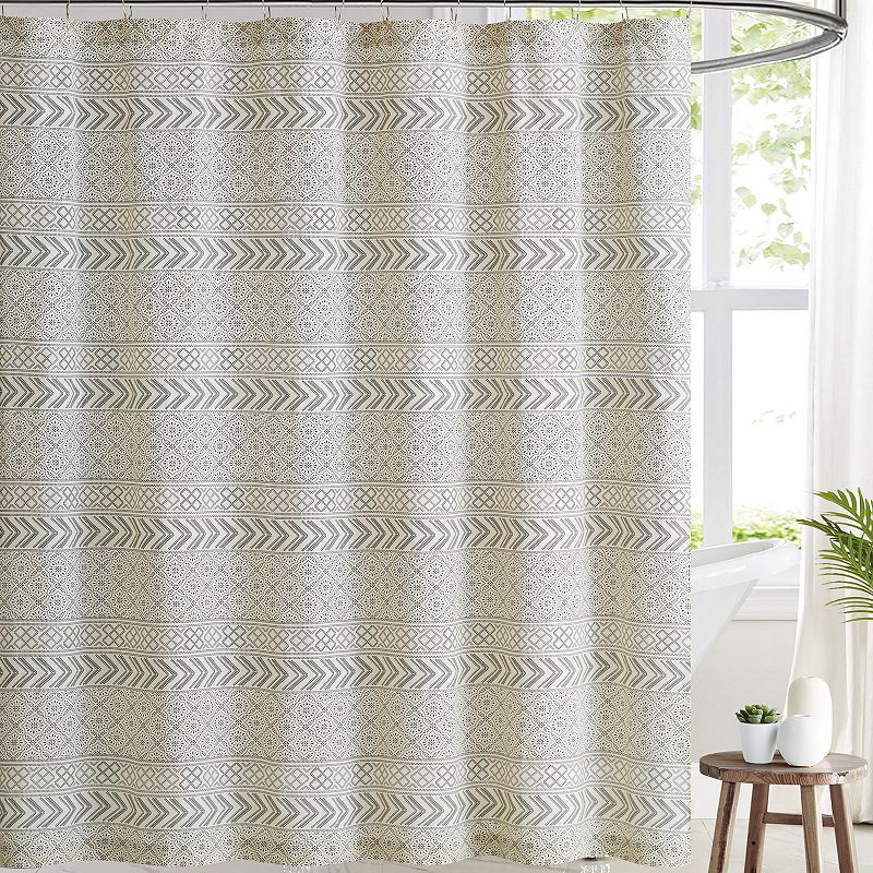 Brooklyn Loom Chase Shower Curtain, White, 72X72