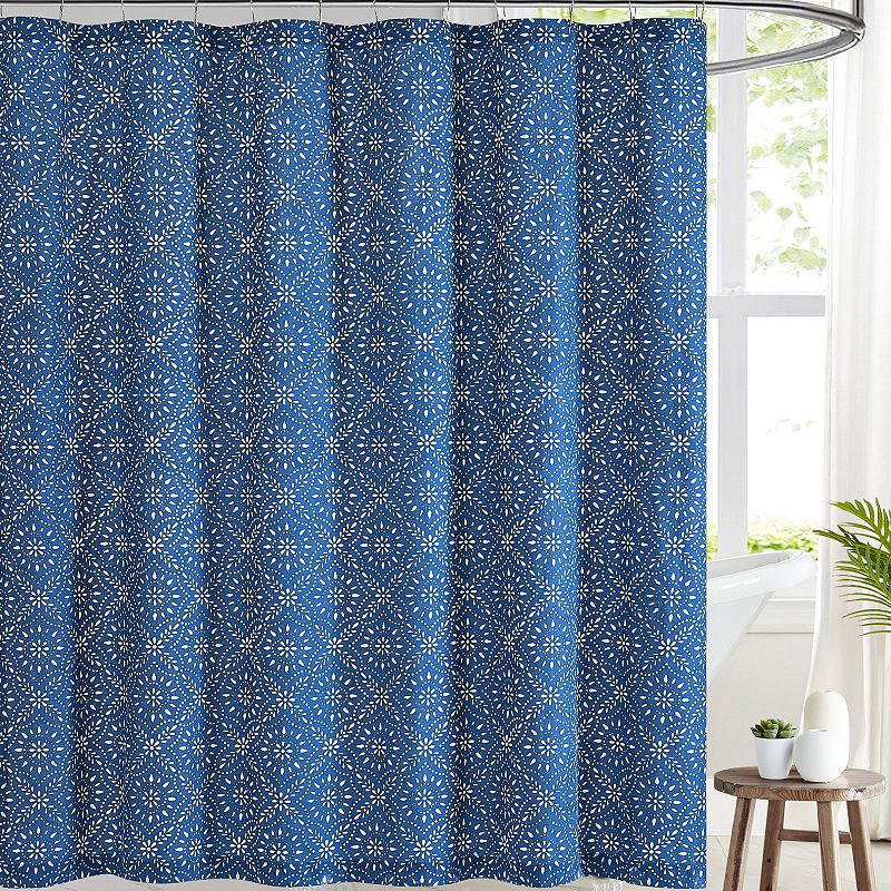 17848449 Brooklyn Loom Katrine Shower Curtain, Blue, 72X72 sku 17848449