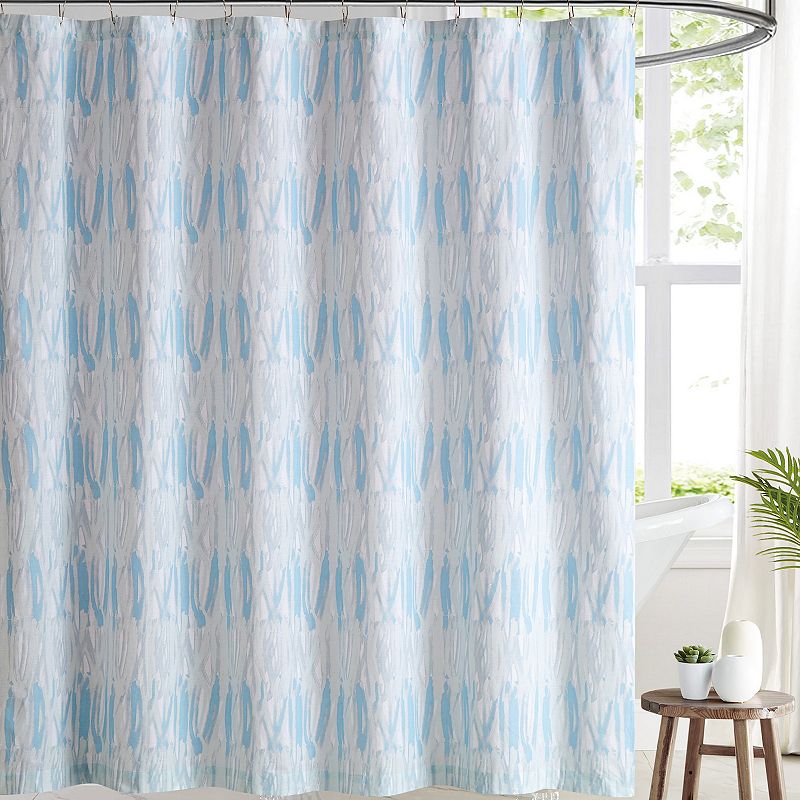 Brooklyn Loom Trevor Shower Curtain, Blue, 72X72