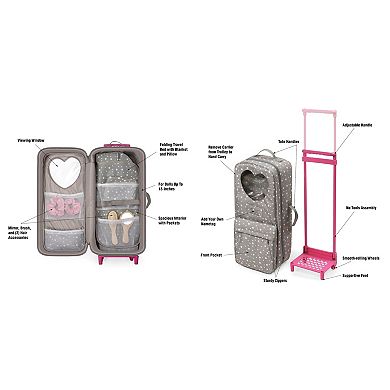 Badger Basket Travel and Tour Trolley Carrier with Bed for 18-inch Dolls