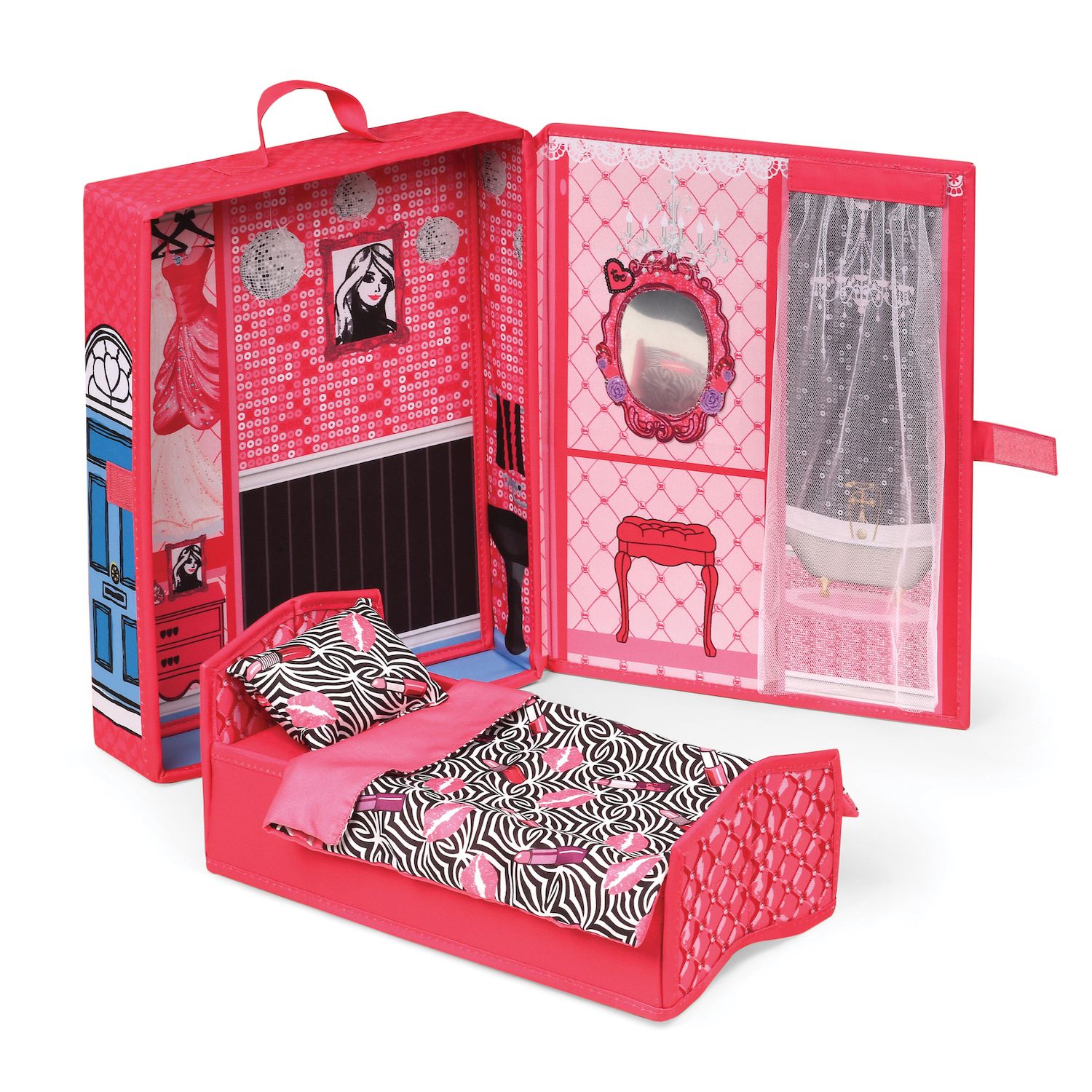 barbie rolling storage case