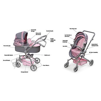 Badger Basket Daydream Multi-Function Single Doll Pram & Stroller