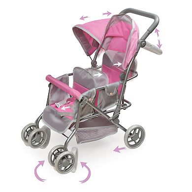 Badger Basket Cruise Folding Inline Double Doll Stroller