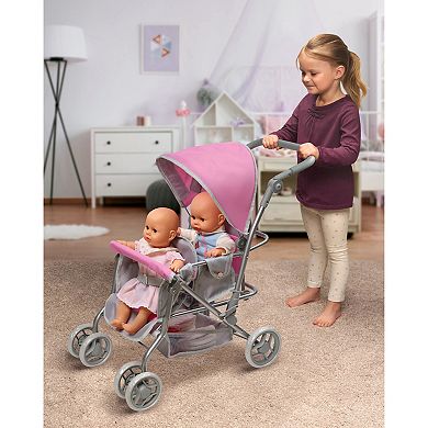 Badger Basket Cruise Folding Inline Double Doll Stroller