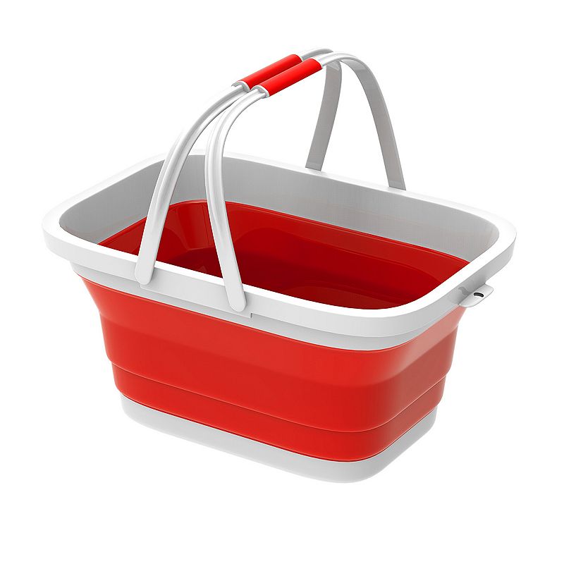 Portsmouth Home Collapsible Space Saving Handbasket, Red