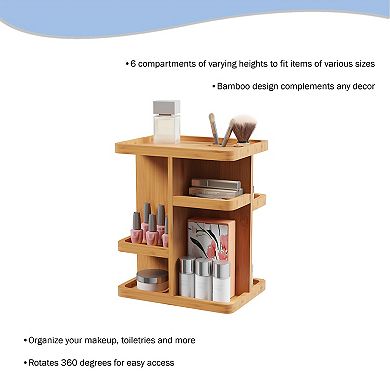 Portsmouth Home Bamboo Make-Up Organizer