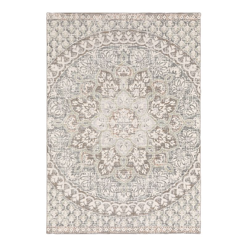 StyleHaven Camelia Distressed Floral Area Rug, White, 2X7 Ft
