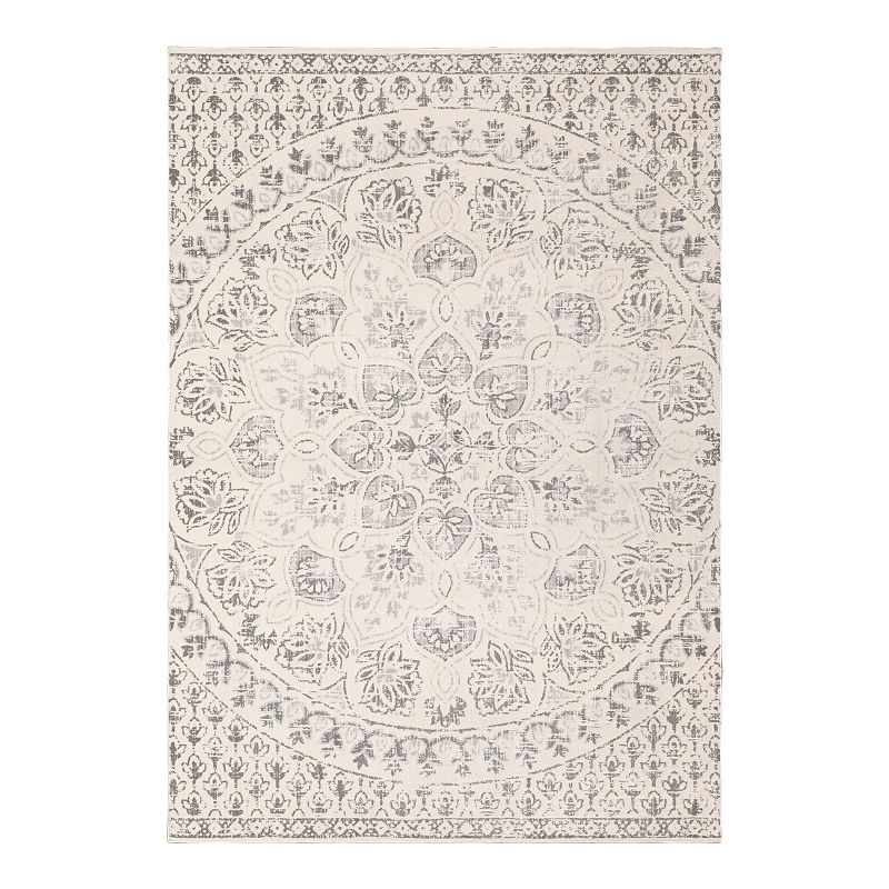 StyleHaven Camelia Distressed Floral Area Rug, White, 10X13 Ft