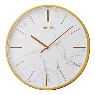 Seiko Faux Marble Carrara Wall Clock