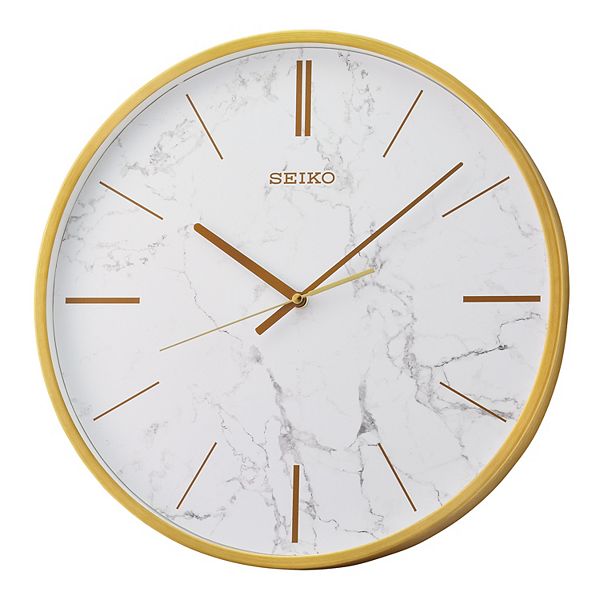Seiko Faux Marble Carrara Wall Clock