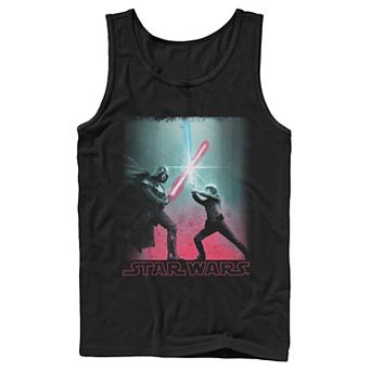 Men's Star Wars Darth Vader Luke Skywalker Battle Silhouette Tank Top