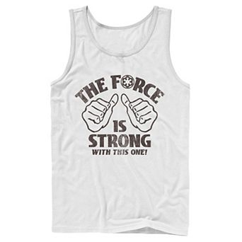 Men's Star Wars The Force is Strong Quote Thumbs-Up Tank Top