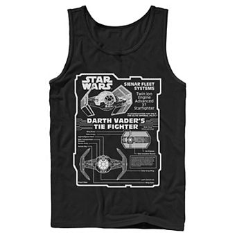 Men's Star Wars Darth Vader Tie Fighter Schematic Tank Top